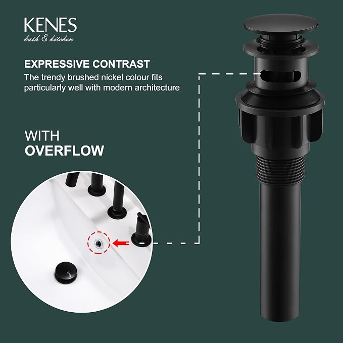 KENES Pop Up Bathroom Sink Drain - Image 3