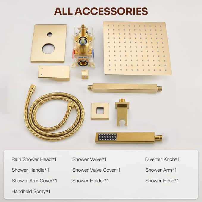 Ceiling Mount Shower System, High-Pressure Showerheads Set - Image 9