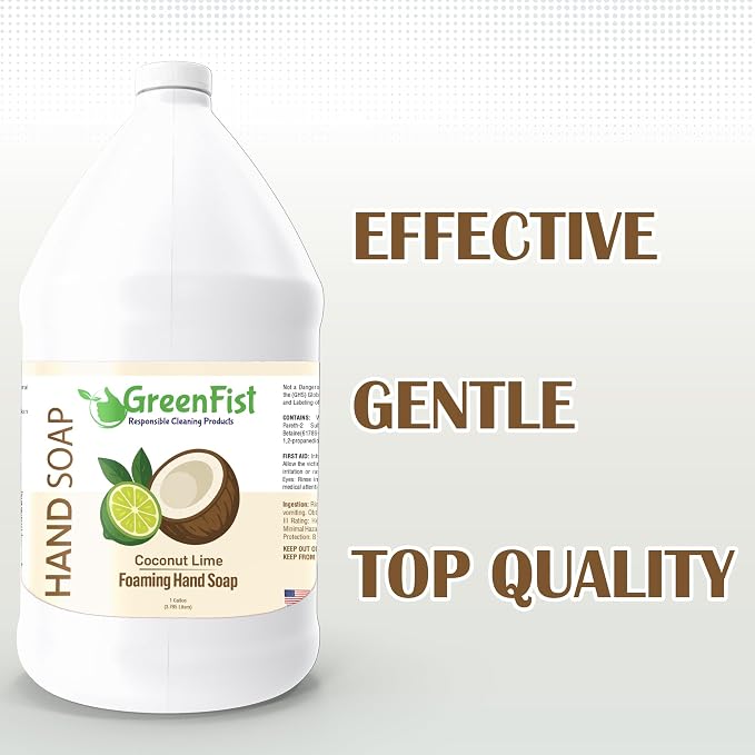 GreenFist Foaming Hand Soap Refills Coconut Lime Scent Jug Foam Refill Made in - Image 2