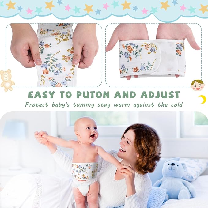 Vabean 8 Pcs Baby Infant Umbilical Cord Comfort Adjustable Cotton Belly Band - Image 4