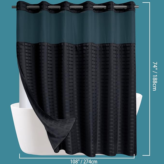 Conbo Mio Extra Wide No Hook Shower Curtain - Image 6