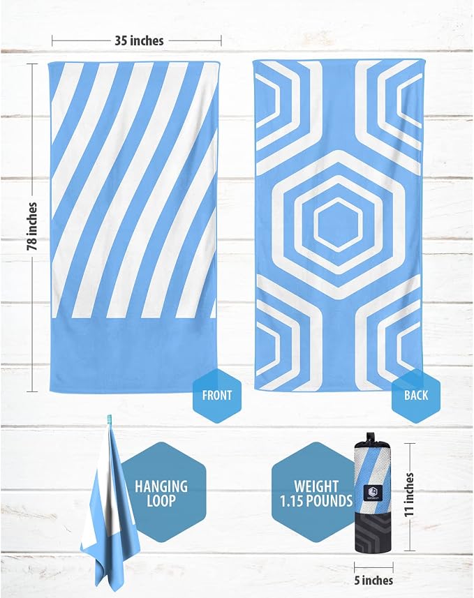 VENTURE 4TH Microfiber Beach Towel: Quick-Dry, Sandproof and Lightweight - Image 6