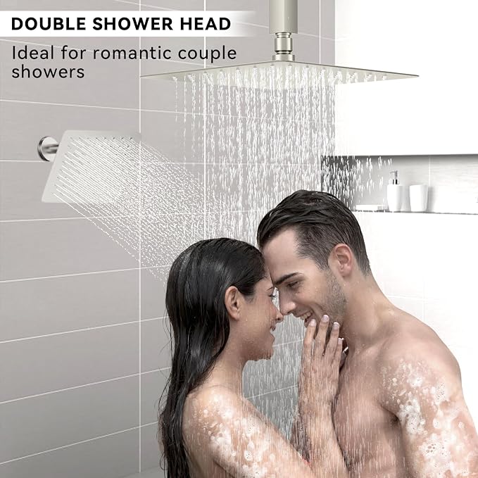 Shower Faucets Sets Shower System Brushed Nickel, STARBATH 12" Ceiling Mount - Image 3