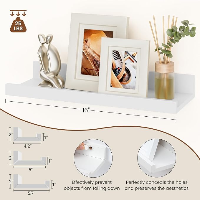 Heimlove Floating Shelves Set of 6, Display Shelf Organizer - Image 3