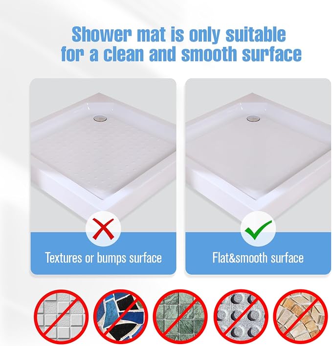​Shower Mat Non-Slip Bath Mat for Tub and Shower Stall, 200+ Suction Cups - Image 8