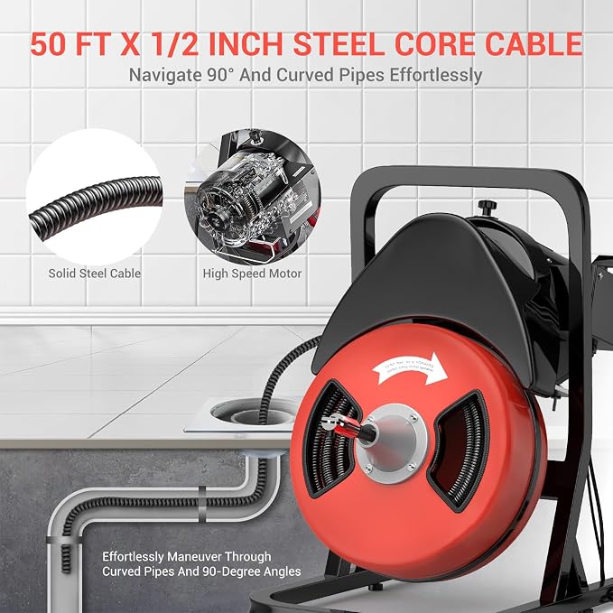 50FTx1/2 Inch Drain Cleaner Machine - Image 4