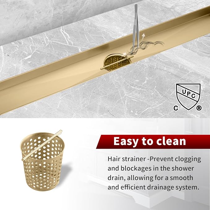Sharp-tec Linear Shower Drain, 28inch Shower Drain - Image 2