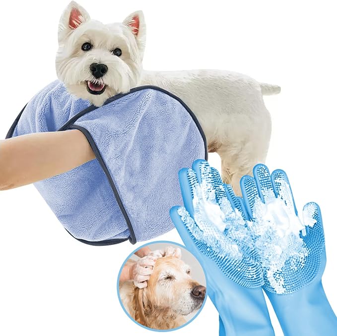 Dog Washing Gloves by KUEIOX