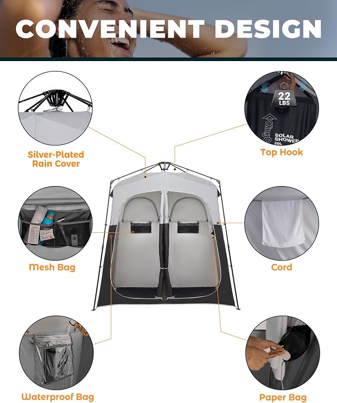 KingCamp Instant Shower Tent, Portable Superior Stable Privacy Shelter - Image 5