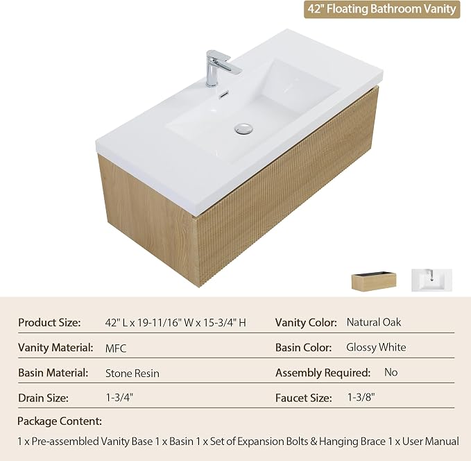 42'' Floating Bathroom Vanity - Image 6