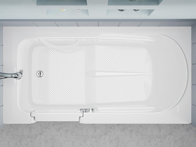 ANZZI Walk-In Tub 60'' x 30'' Acrylic, Left Drain, Easy Step Low Threshold - Image 4