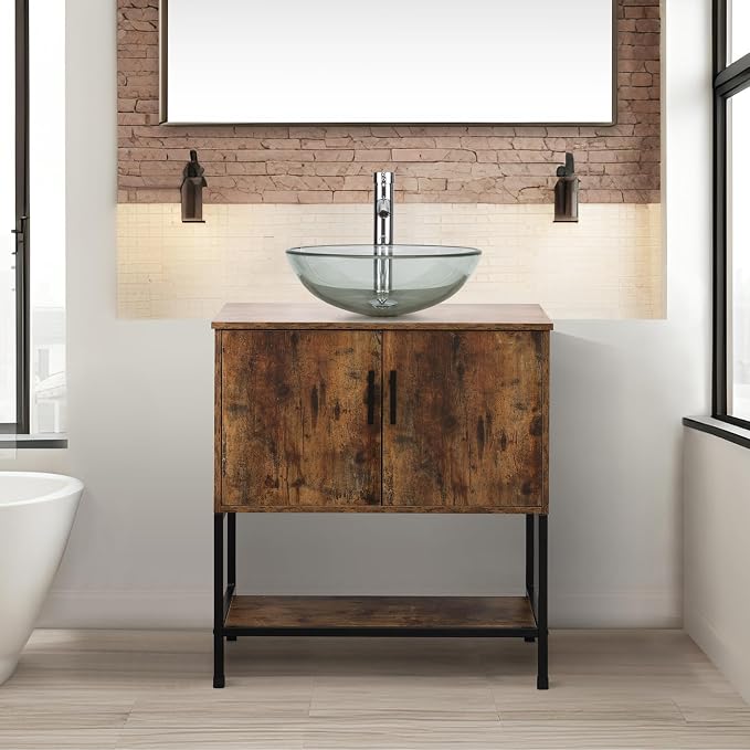 UEV Rustic Brown 30" Bathroom Vanity by YourHomeExcellentVendor
