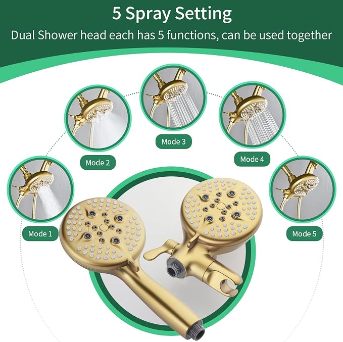 2 Handles Tub Shower Faucet Set Shower System - Image 4