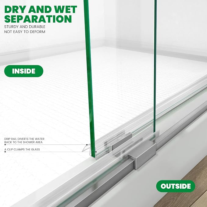 Bathroom Shower Glass Door Bottom Seal Strip - Image 6
