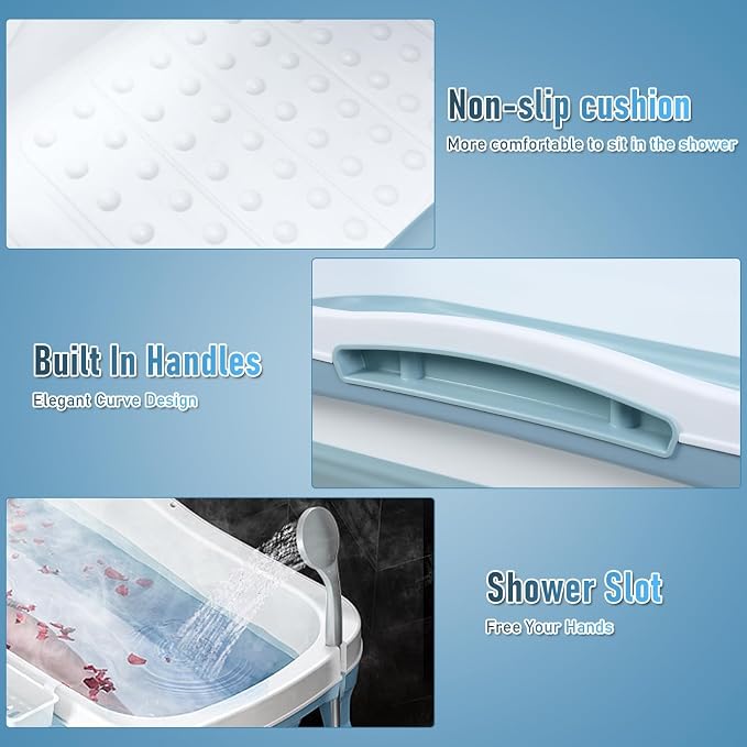 Portable Bathtub for Adult, Ergonomically Designed Pop up Bathtub, For the - Image 6