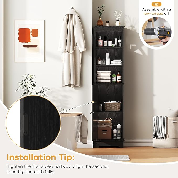 Narrow Bathroom Storage Cabinet - Image 9