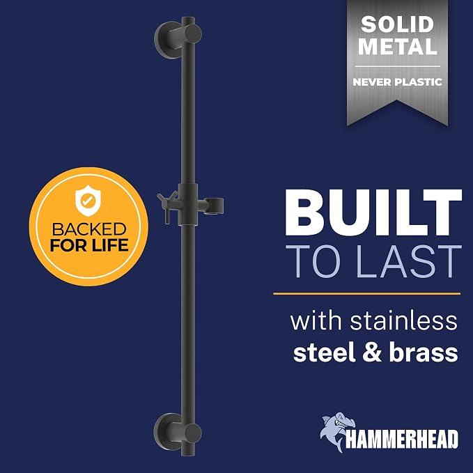 HammerHead Showers® Solid Metal 27.5 Inch Shower Slide Bar - Image 2