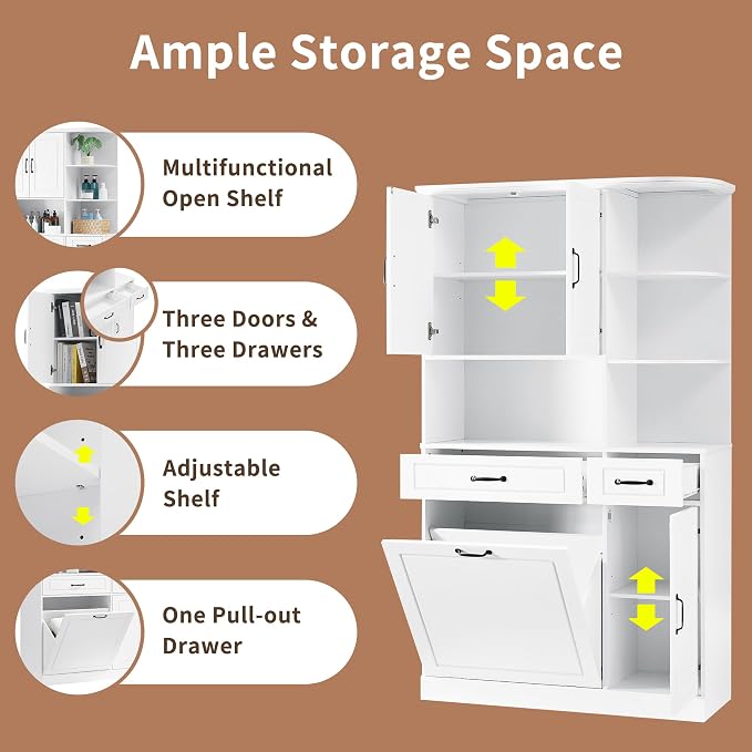 70" Tall Freestanding Storage Cabinet - Image 4