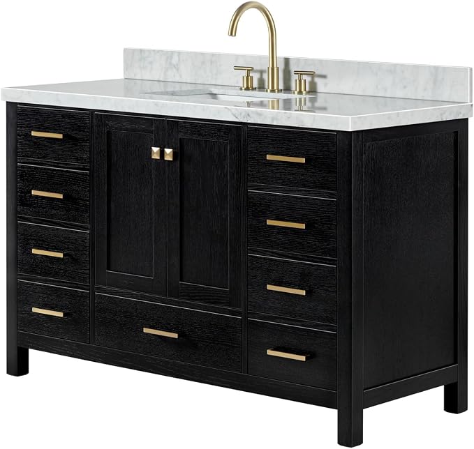 ARIEL Cambridge 55 Inch Single Rectangle Sink Bathroom Vanity - Image 4