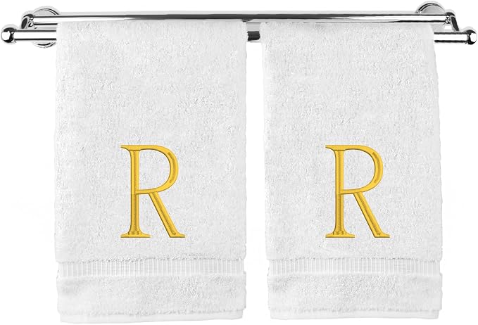 Monogrammed Hand Towel, Personalized Initial Gift, Extra Absorbent 100% Turkish by BareCotton