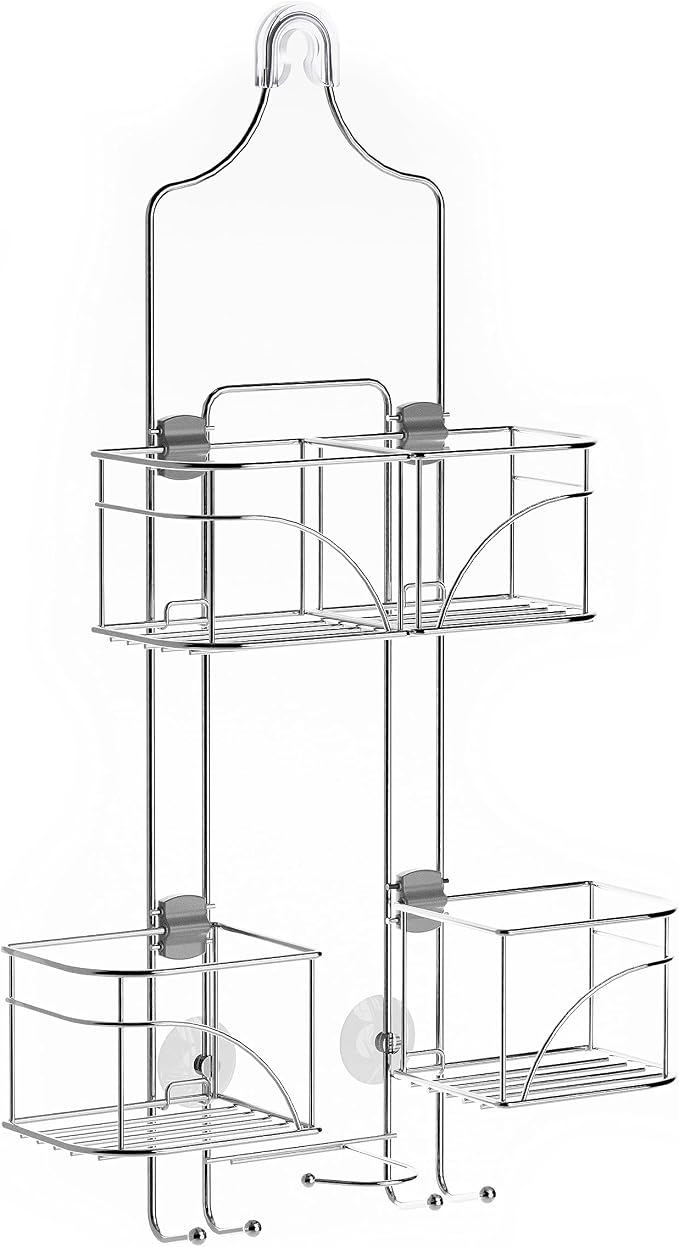 Zenna Home Shower Caddy Hanging Bathroom Organizer, Steel Shower Shelves by ZennaHome