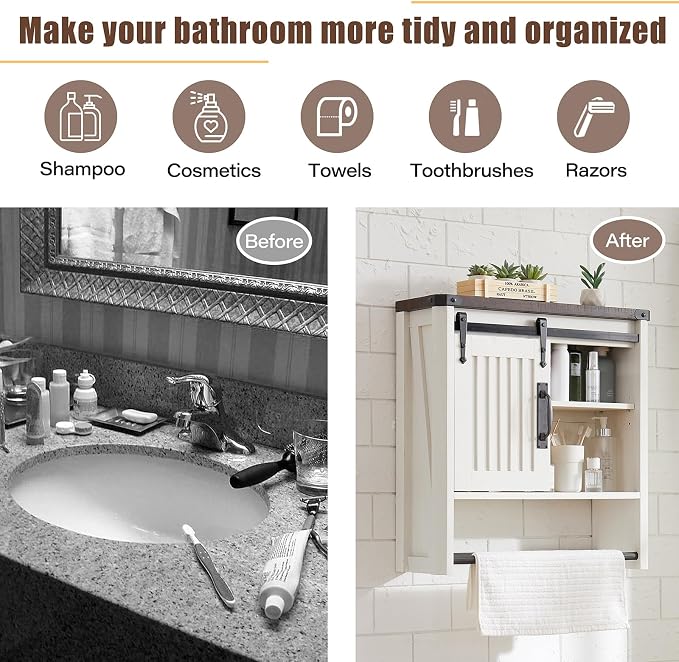 Bathroom Wall Cabinet, Farmhouse Medicine Cabinet - Image 4
