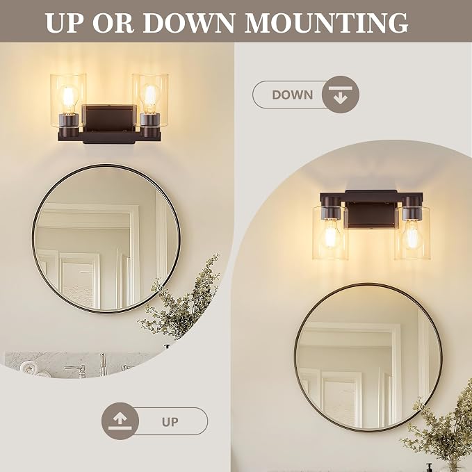 2-Light Bathroom Light Fixtures Modern Vanity Lights - Image 5