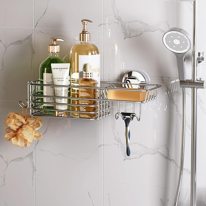 LEVERLOC Shower Caddy Suction Cup, Organizer by LEVERLOC