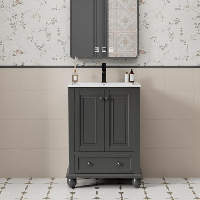 eclife 24" Bathroom Vanity Sink Combo Vintage Style by eclife