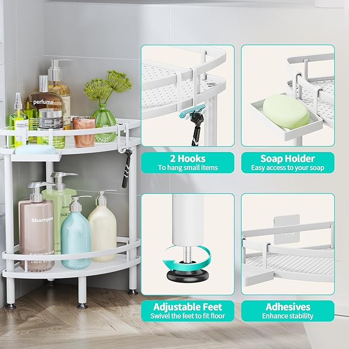 HapiRm Standing Corner Shower Caddy - Image 3