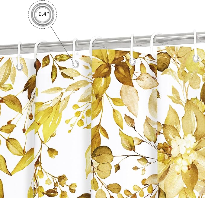 Gibelle Extra Long Shower Curtain 72 x 84, Watercolor Plant Eucalyptus Leaves - Image 4