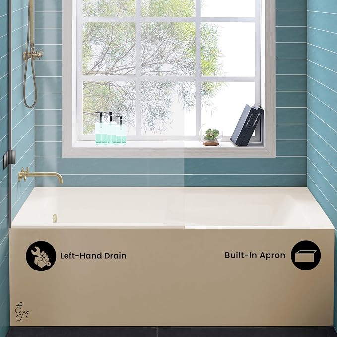 Voltaire 60" X 30" Left-Hand Drain Alcove Bathtub - Image 5