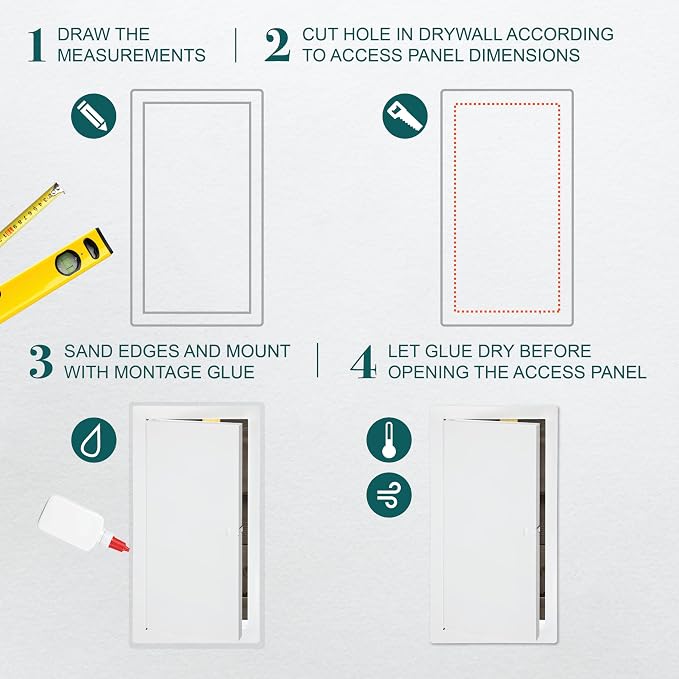 8" x 16" White Metal Access Panel. Service Shaft Door Panel. Plumbing, - Image 3