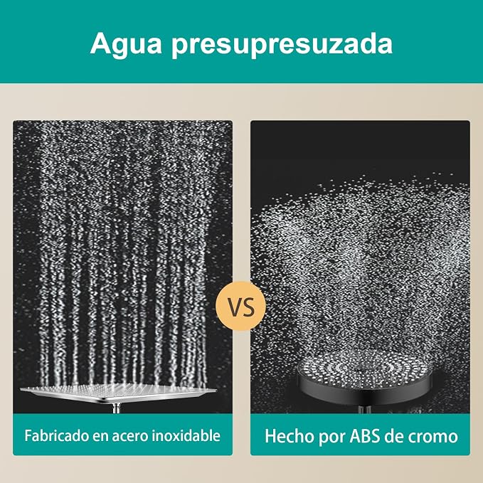 Square Rain Shower Head, High Flow Stainless Steel, Work - Image 6