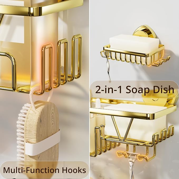 KEGII Suction Cup Shower Caddy – 3 Pack Suction Cup Shelf - Image 3