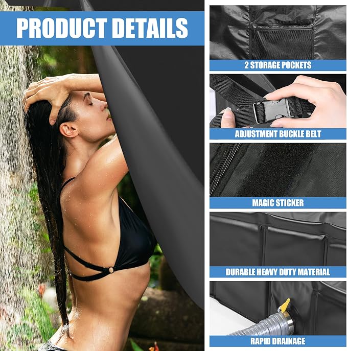 MABOZOO Privacy Tent and Foldable Shower Base Set, Portable Shower Pan - Image 3