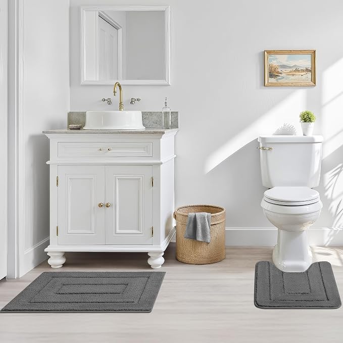 GRANNY SAYS Bathroom Rugs Sets 3 Piece, Soft Absorbent Microfiber Bath Mats - Image 8