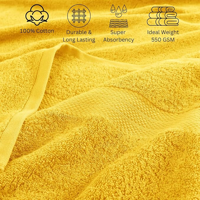 LANE LINEN 100% Cotton Bath Towels Set - Image 4