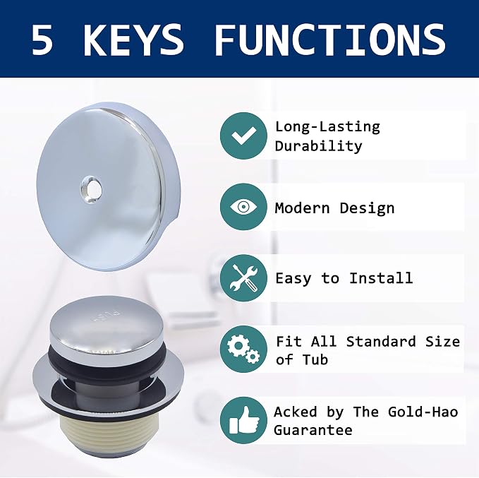 Tip-Toe Bath Drain Trim Kit - Image 2
