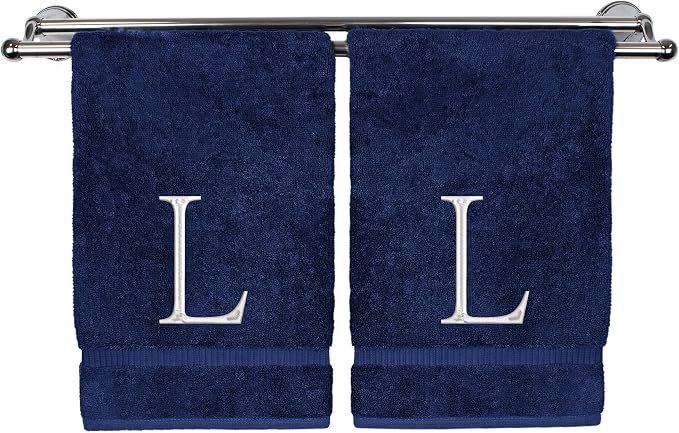 Monogrammed Hand Towel, Personalized Initial Gift, Extra Absorbent 100% Turkish by BareCotton