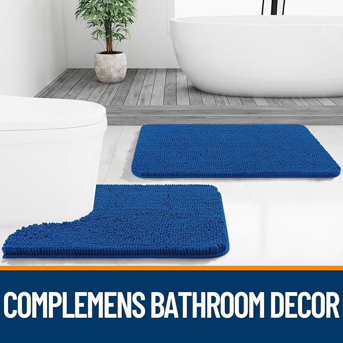 OLANLY Bathroom Rugs 36x24, Extra Soft Absorbent Chenille Bath Rugs, Rubber - Image 8