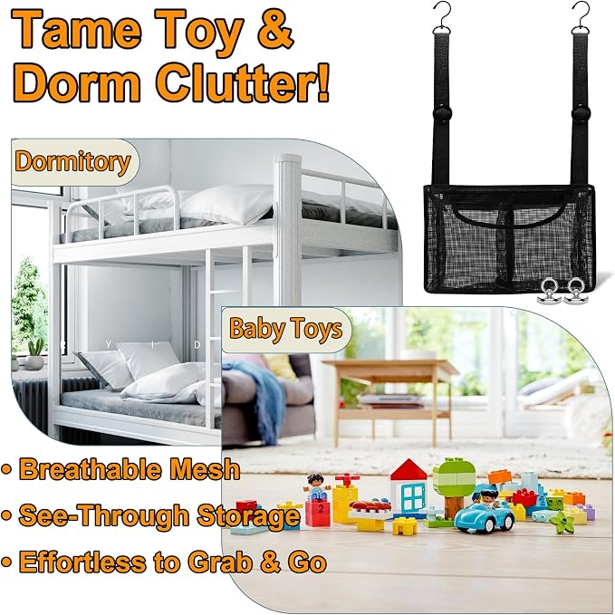 Black PVC Mesh Hanging Shower Caddy - Image 5