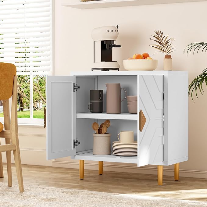 HLR Storage Cabinet with 2 Doors, Accent Cabinet with Decorative Embossed - Image 5