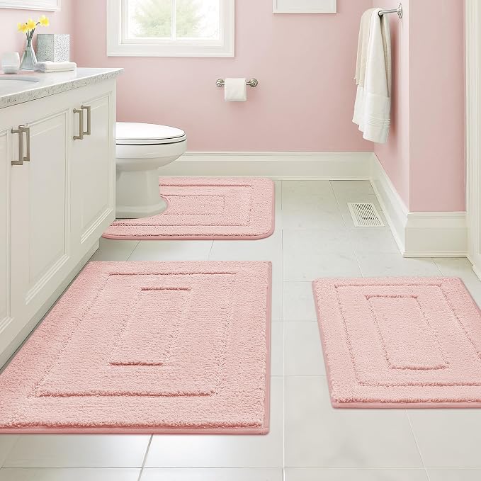 GRANNY SAYS Bathroom Rugs Sets 3 Piece, Soft Absorbent Microfiber Bath Mats by GRANNYSAYS