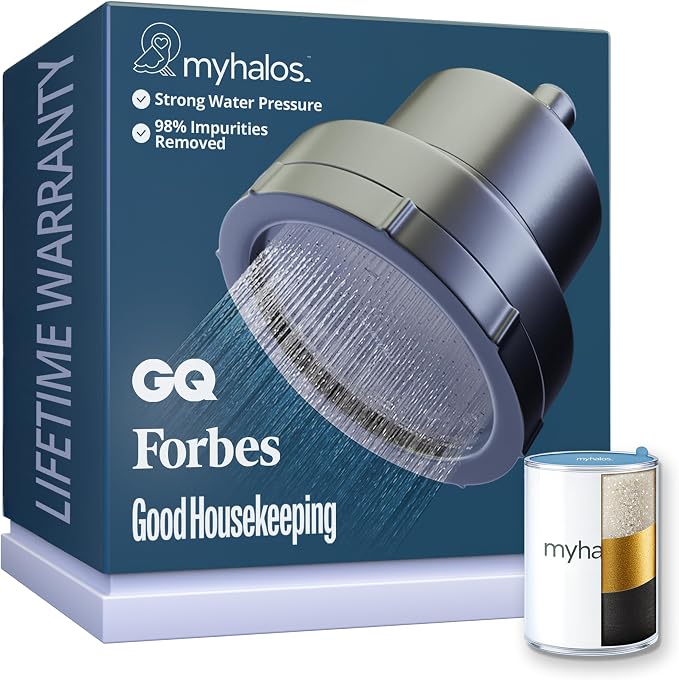 MyHalos® Filtered Shower Head for Hard Water Filter by myhalos