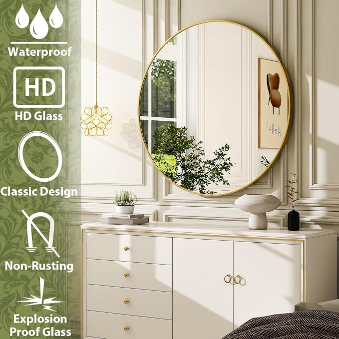 24 Inch Round Bathroom Mirror - Image 4