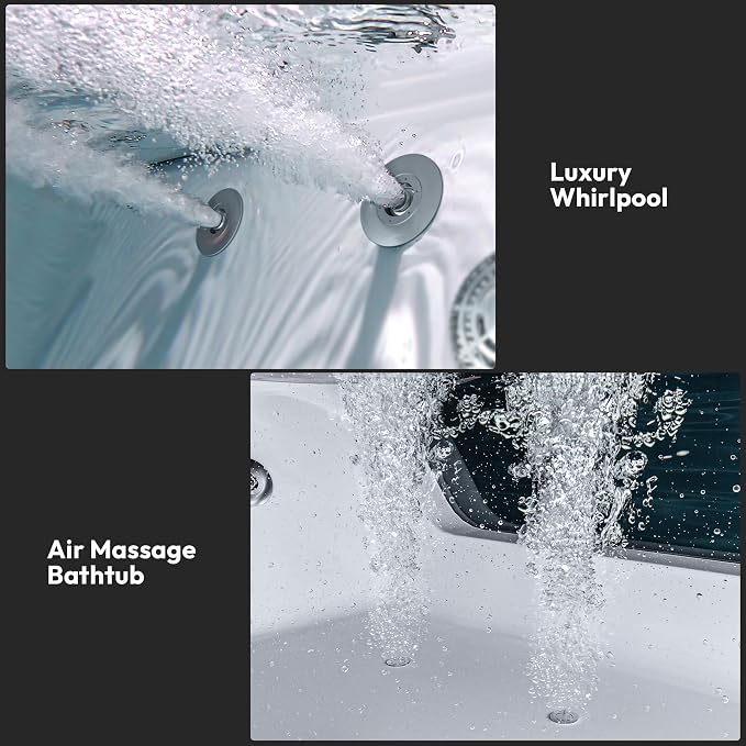 Empava PRO Series 71"x48" Whirlpool Tub | Heated Bubble Spa - Image 6