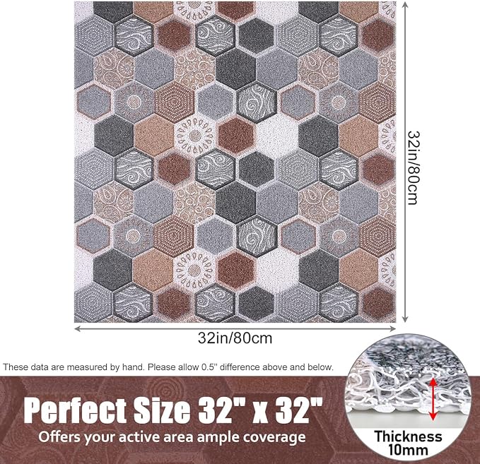 Shower Mat Bathtub Mat Non-Slip, 32x32 Inch, Soft Comfort Bath Mat - Image 8