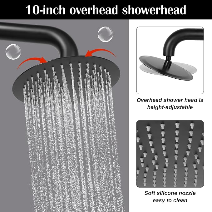 Freestanding Outdoor Shower – Height Adjustable Matte Black Outdoor Shower - Image 6