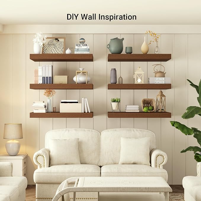 Heimlove 12" Deep Floating Shelves, 36 x 12 Inch Wall Mounted Long Floating - Image 2